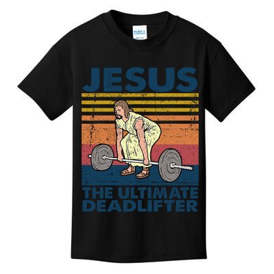 Jesus The Ultimate Deadlifter Funny Vintage Gym Christian Kids T-Shirt