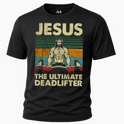 Jesus The Ultimate Deadlifter Funny Christian Workout Jesus Gift Cooling Performance Crew T-Shirt