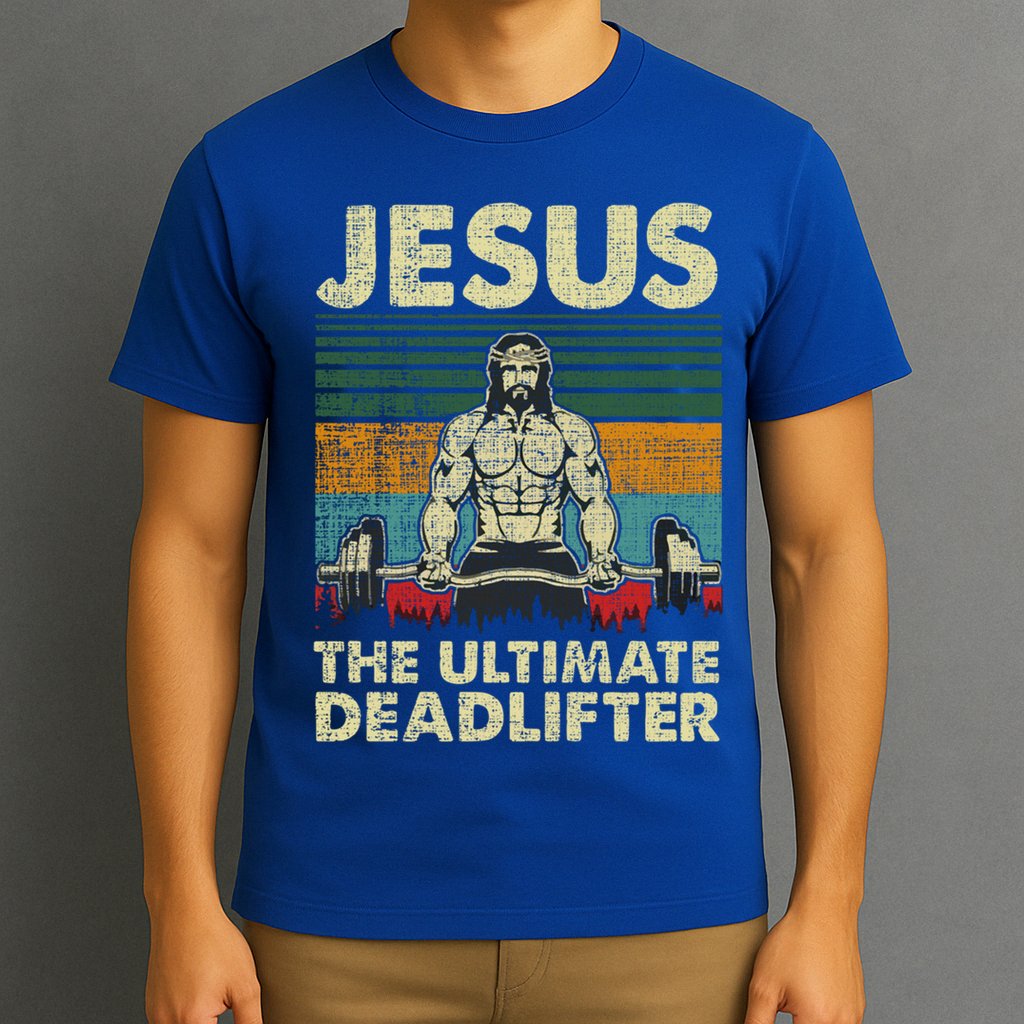 Jesus The Ultimate Deadlifter Funny Christian Workout Jesus Gift T-Shirt