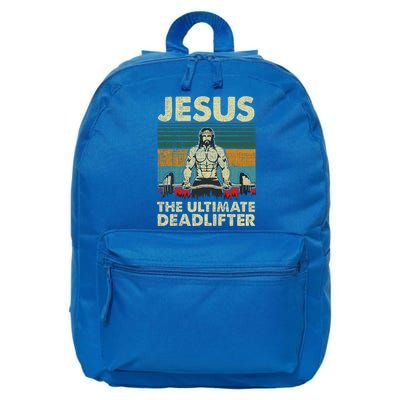 Jesus The Ultimate Deadlifter Funny Christian Workout Jesus Gift 16 in Basic Backpack