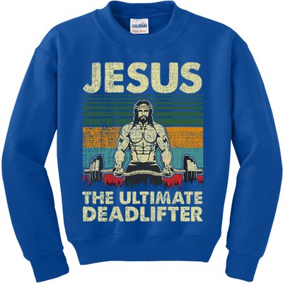 Jesus The Ultimate Deadlifter Funny Christian Workout Jesus Gift Kids Sweatshirt