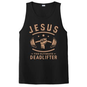 Jesus The Ultimate Deadlifter Funny Gift Fitness Fan Meaningful Gift PosiCharge Competitor Tank