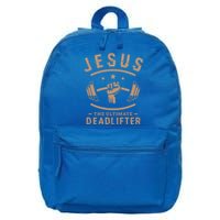 Jesus The Ultimate Deadlifter Funny Gift Fitness Fan Meaningful Gift 16 in Basic Backpack