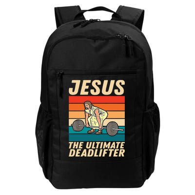 Jesus The Ultimate Deadlifter Funny Vintage Gym Christian Gift Backpack