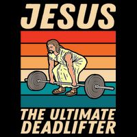 Jesus The Ultimate Deadlifter Funny Vintage Gym Christian Gift Bucket Hat