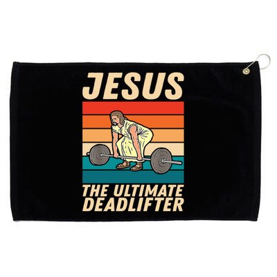 Jesus The Ultimate Deadlifter Funny Vintage Gym Christian Gift Grommeted Golf Towel