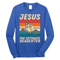 Jesus The Ultimate Deadlifter Funny Vintage Gym Christian Gift Long Sleeve Shirt