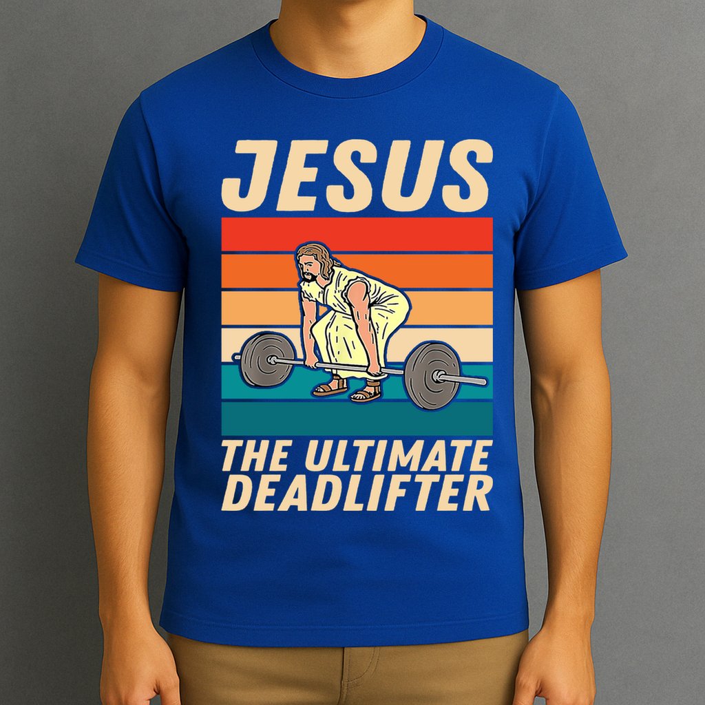 Jesus The Ultimate Deadlifter Funny Vintage Gym Christian Gift T-Shirt