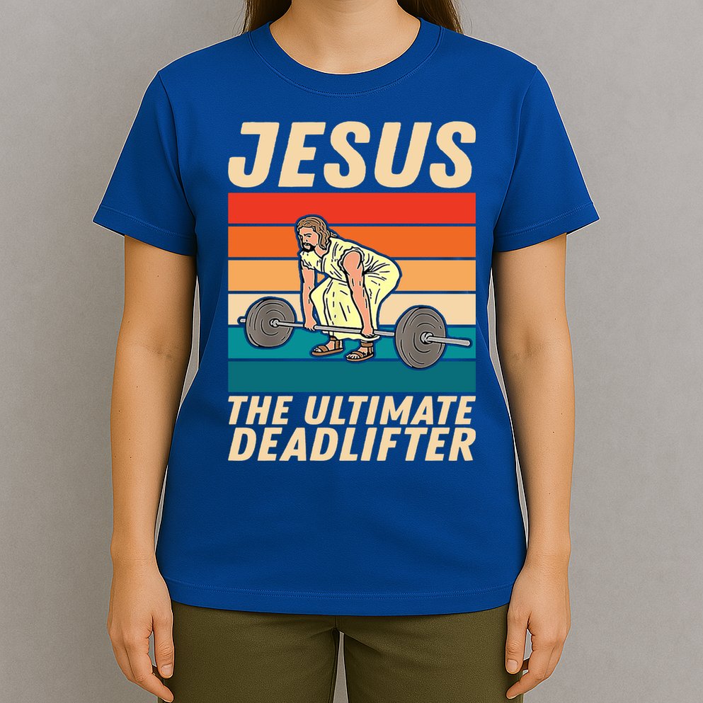 Jesus The Ultimate Deadlifter Funny Vintage Gym Christian Gift T-Shirt