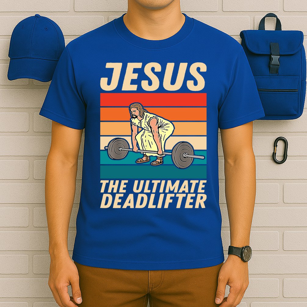 Jesus The Ultimate Deadlifter Funny Vintage Gym Christian Gift T-Shirt