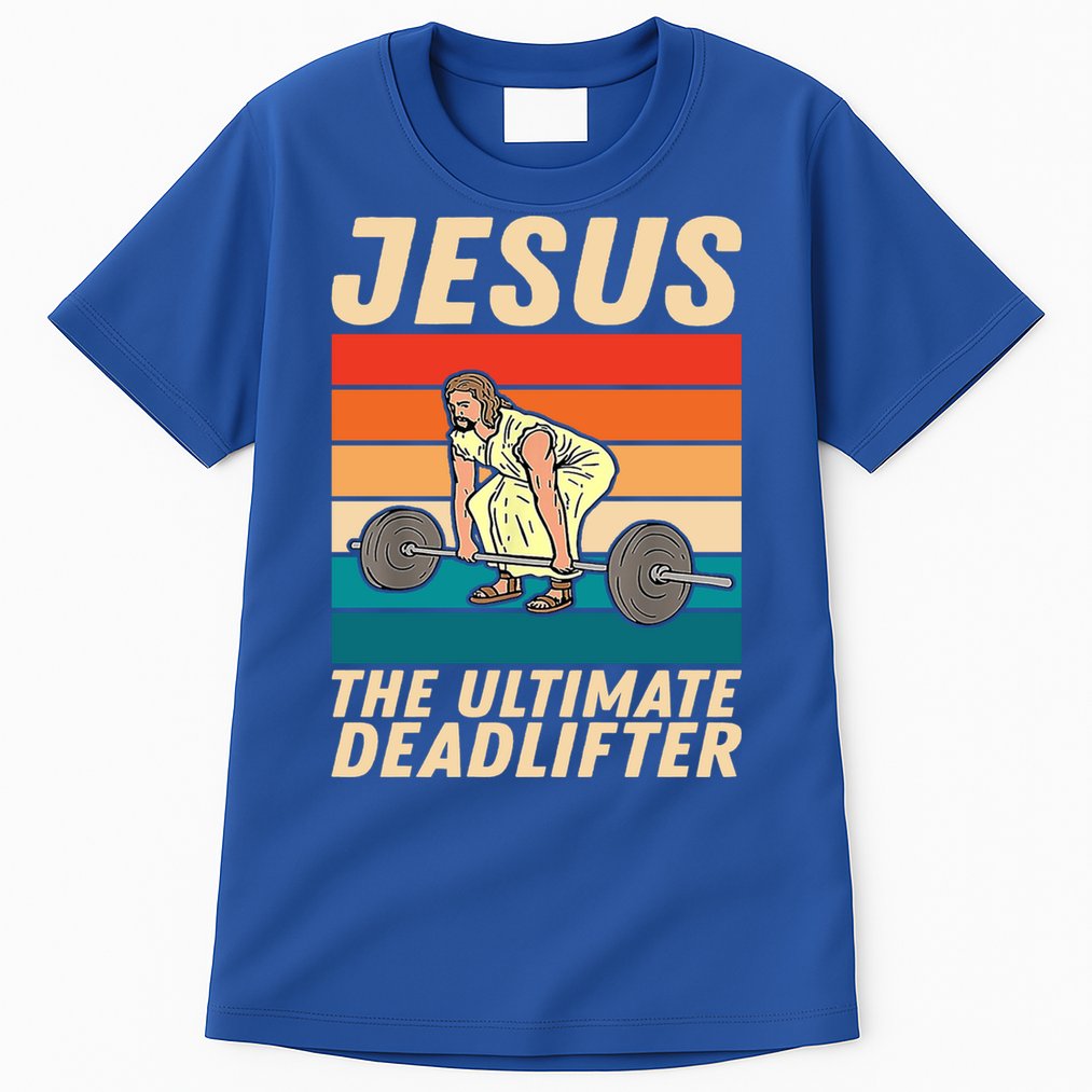 Jesus The Ultimate Deadlifter Funny Vintage Gym Christian Gift Tall T-Shirt