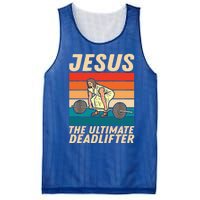 Jesus The Ultimate Deadlifter Funny Vintage Gym Christian Gift Mesh Reversible Basketball Jersey Tank