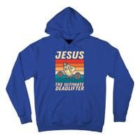 Jesus The Ultimate Deadlifter Funny Vintage Gym Christian Gift Tall Hoodie