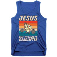 Jesus The Ultimate Deadlifter Funny Vintage Gym Christian Gift Tank Top