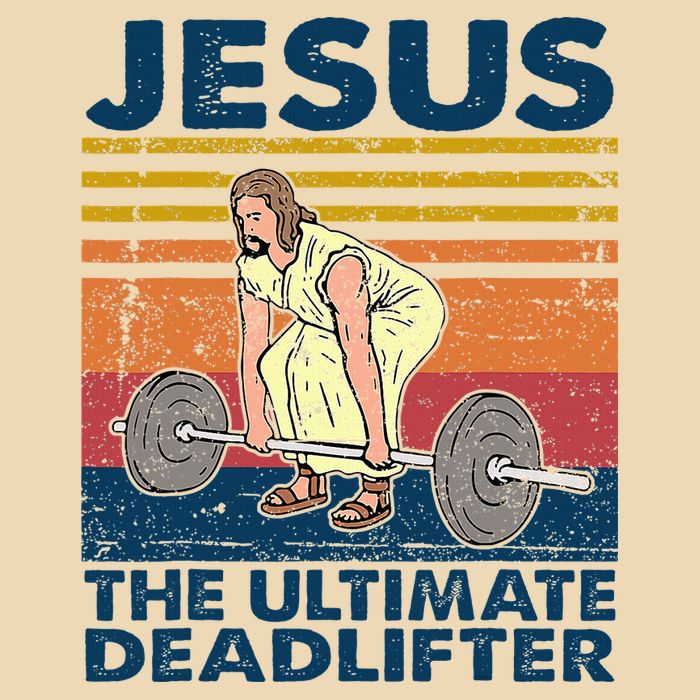 Jesus The Ultimate Deadlifter Funny Christian Gym Drawstring Bag