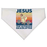 Jesus The Ultimate Deadlifter Funny Christian Gym USA-Made Doggie Bandana