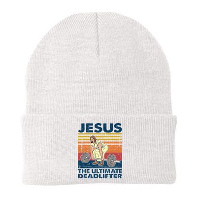Jesus The Ultimate Deadlifter Funny Christian Gym Beanie