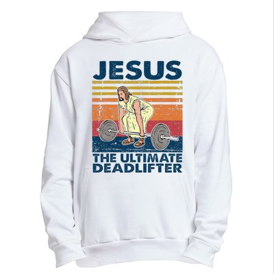 Jesus The Ultimate Deadlifter Funny Christian Gym Urban Pullover Hoodie