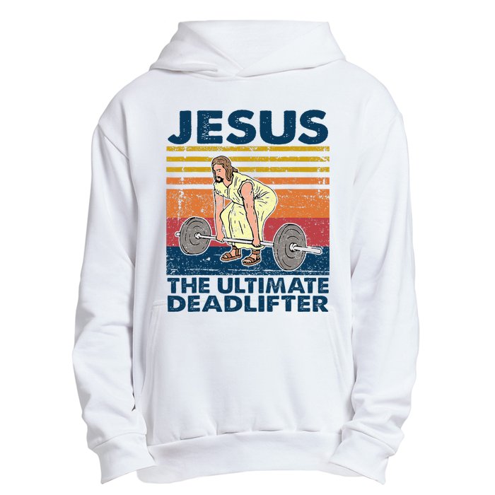 Jesus The Ultimate Deadlifter Funny Christian Gym Urban Pullover Hoodie