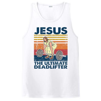 Jesus The Ultimate Deadlifter Funny Christian Gym PosiCharge Competitor Tank