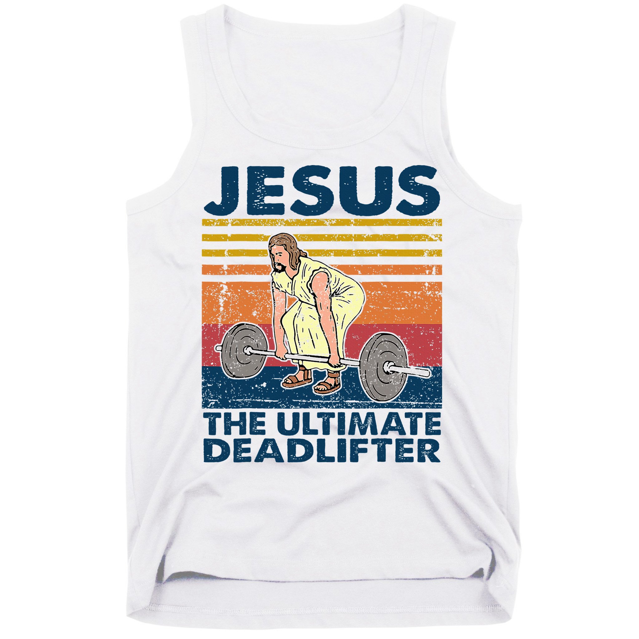 Jesus The Ultimate Deadlifter Funny Christian Gym Tank Top