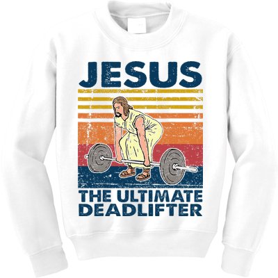 Jesus The Ultimate Deadlifter Funny Christian Gym Kids Sweatshirt