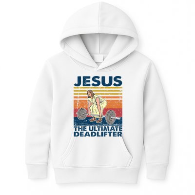 Jesus The Ultimate Deadlifter Funny Christian Gym Kids Hoodie