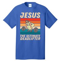 Jesus The Ultimate Deadlifter Funny Vintage Gym Christian Cool Gift Tall T-Shirt