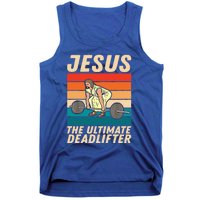 Jesus The Ultimate Deadlifter Funny Vintage Gym Christian Cool Gift Tank Top