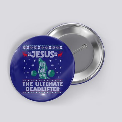 Jesus The Ultimate Deadlifter Christmas Ugly Sweater Cool Gift Button