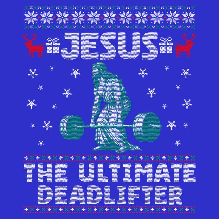 Jesus The Ultimate Deadlifter Christmas Ugly Sweater Cool Gift 16 in Basic Backpack