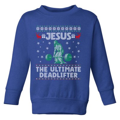 Jesus The Ultimate Deadlifter Christmas Ugly Sweater Cool Gift Toddler Sweatshirt