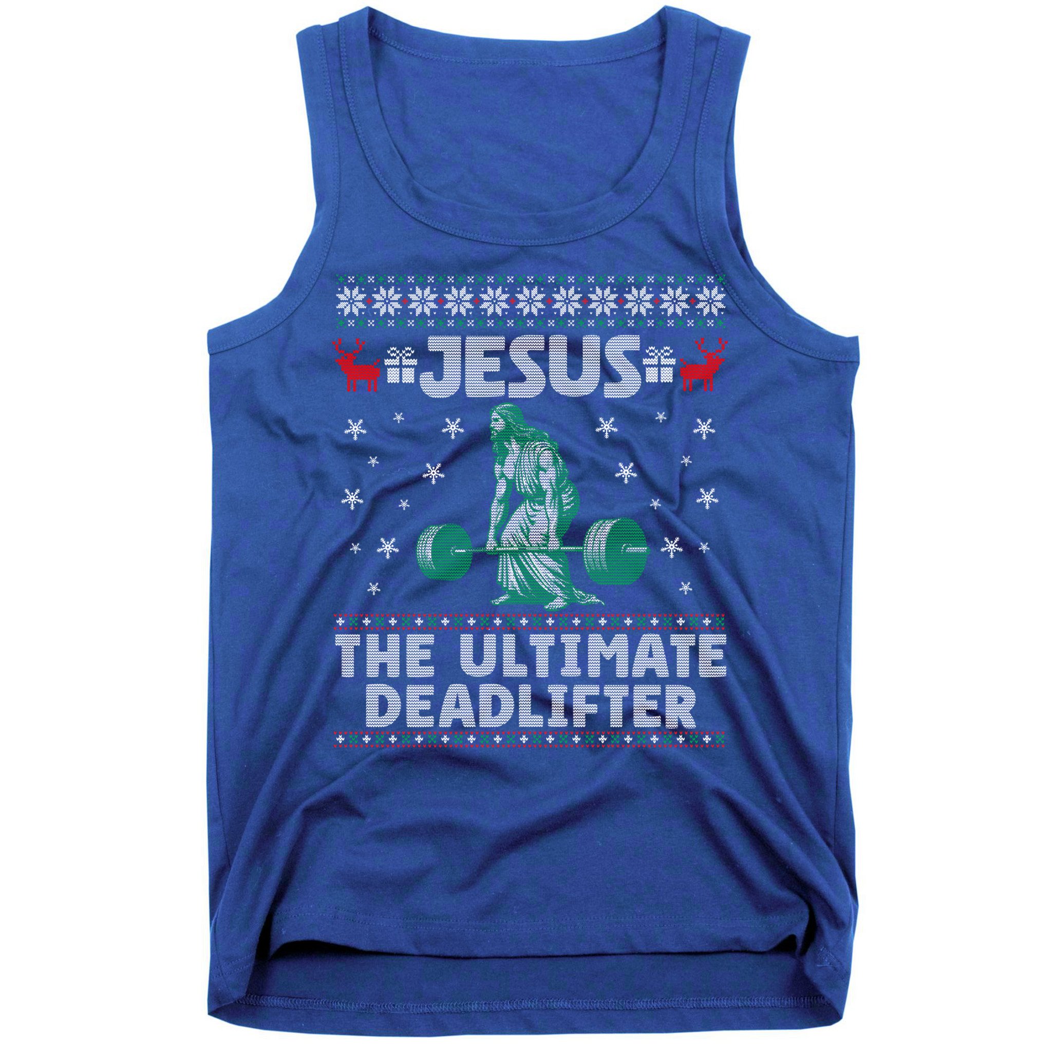 Jesus The Ultimate Deadlifter Christmas Ugly Sweater Cool Gift Tank Top