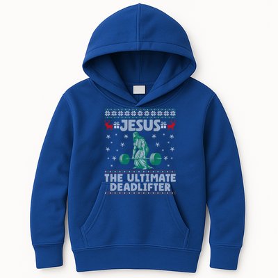 Jesus The Ultimate Deadlifter Christmas Ugly Sweater Cool Gift Kids Hoodie