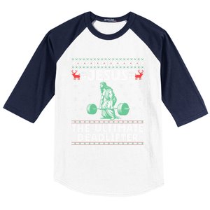 Jesus The Ultimate Deadlifter Christmas Ugly Sweater Cool Gift Baseball Sleeve Shirt