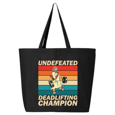 Jesus The Ultimate Deadlifter Funny Vintage Gym Christian 25L Jumbo Tote
