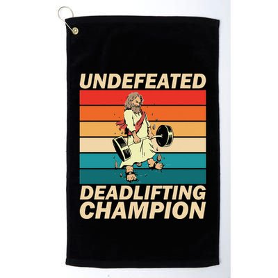 Jesus The Ultimate Deadlifter Funny Vintage Gym Christian Golf Towel