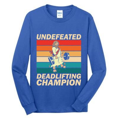 Jesus The Ultimate Deadlifter Funny Vintage Gym Christian Tall Long Sleeve T-Shirt