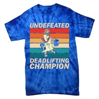 Jesus The Ultimate Deadlifter Funny Vintage Gym Christian Tie-Dye T-Shirt