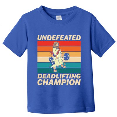 Jesus The Ultimate Deadlifter Funny Vintage Gym Christian Toddler T-Shirt
