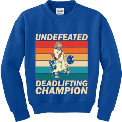 Jesus The Ultimate Deadlifter Funny Vintage Gym Christian Kids Sweatshirt