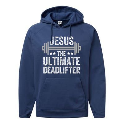 Jesus The Ultimate Deadlifter Gym Fitness Athlete Performance Fleece Hoodie