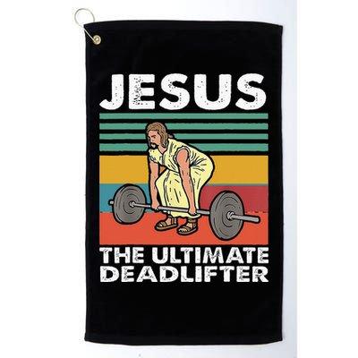 Jesus The Ultimate Deadlifter Funny Jesus Lifting Gym Golf Towel