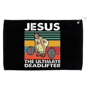 Jesus The Ultimate Deadlifter Funny Jesus Lifting Gym Grommeted Golf Towel