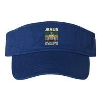 Jesus The Ultimate Deadlifter Funny Christian Workout Jesus Gift Valucap Bio-Washed Visor