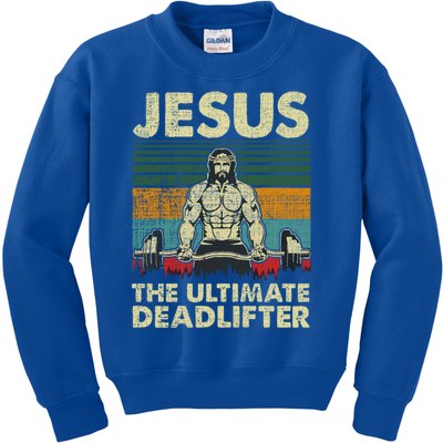 Jesus The Ultimate Deadlifter Funny Christian Workout Jesus Gift Kids Sweatshirt