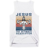 Jesus The Ultimate Deadlifter Gym Working Out Funny Vintage Tank Top