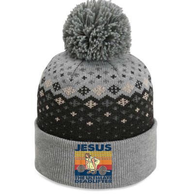 Jesus The Ultimate Deadlift Vintage Gift The Baniff Cuffed Pom Beanie