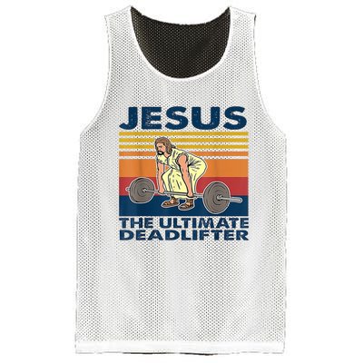 Jesus The Ultimate Deadlift Vintage Gift Mesh Reversible Basketball Jersey Tank