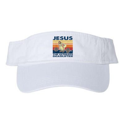 Jesus The Ultimate Deadlift Vintage Gift Valucap Bio-Washed Visor